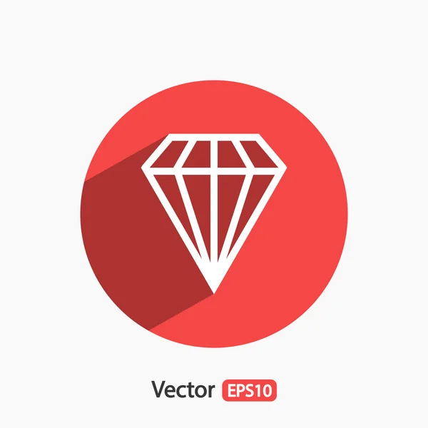 Diamant pictogram, platte ontwerp — Stockvector