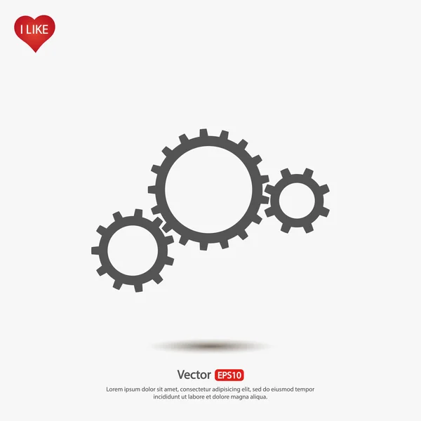 Gears pictogram, platte ontwerpstijl — Stockvector