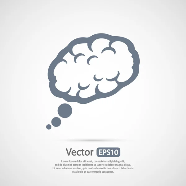 Icono cerebral Estilo de diseño plano — Vector de stock