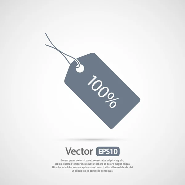 100 por ciento icono de etiqueta — Vector de stock