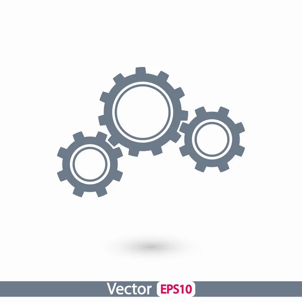 Gears icon, Flat design style — Stock Vector