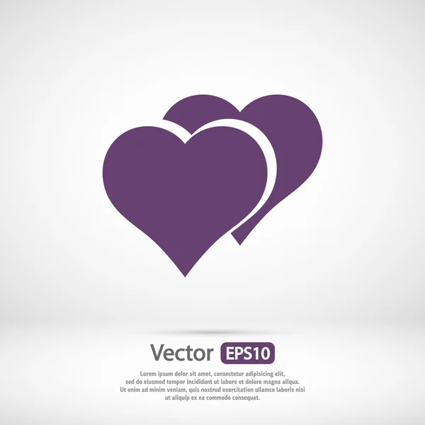 Icono de corazones, diseño plano — Vector de stock