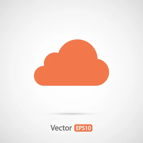 Icône Cloud, design plat — Image vectorielle