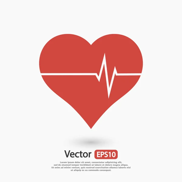 Corazón icono de diseño plano — Vector de stock