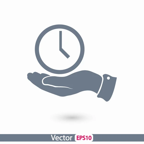 Clock in hand icon — Stock Vector