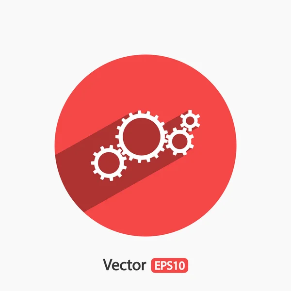 Gears pictogram, platte ontwerpstijl — Stockvector