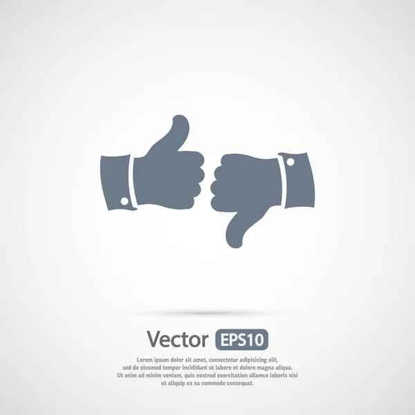 Pulgar hacia arriba y hacia abajo iconos — Vector de stock