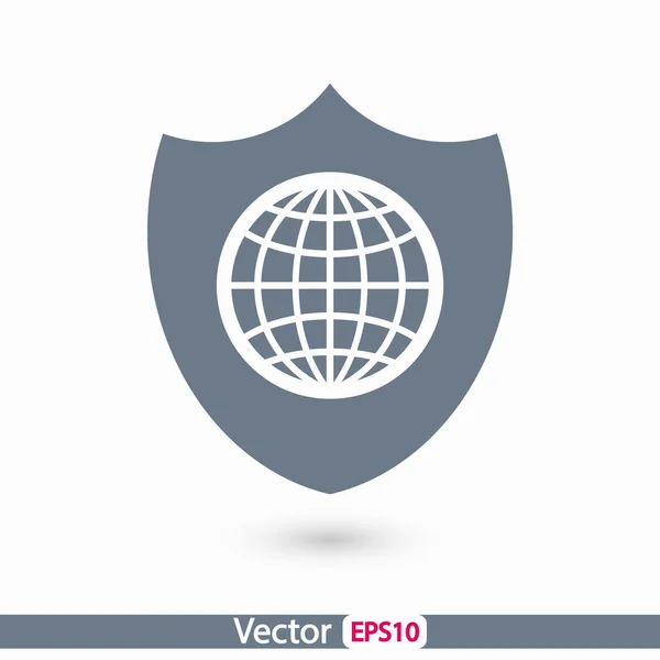 Icono de escudo, Estilo de diseño plano — Vector de stock