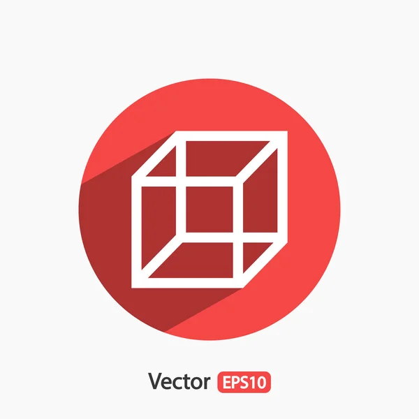 Icono de cubo, diseño plano — Archivo Imágenes Vectoriales