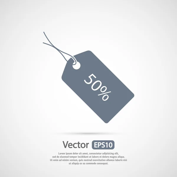 50 por ciento icono de etiqueta — Vector de stock