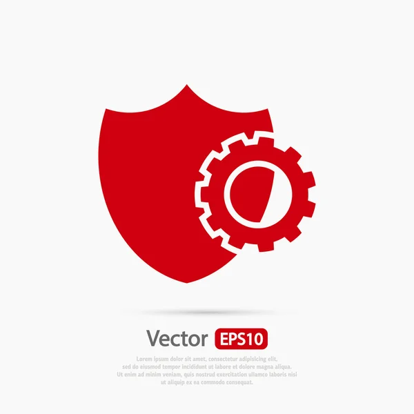 Icono de escudo, Estilo de diseño plano — Vector de stock