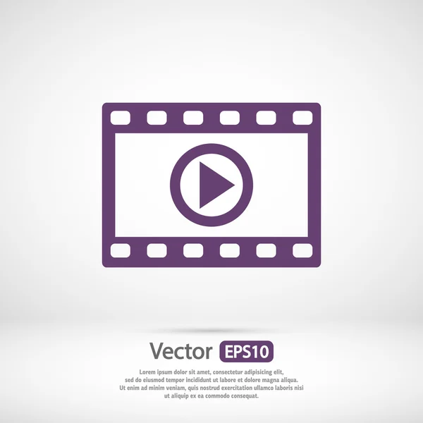 Icono de vídeo, diseño plano — Vector de stock