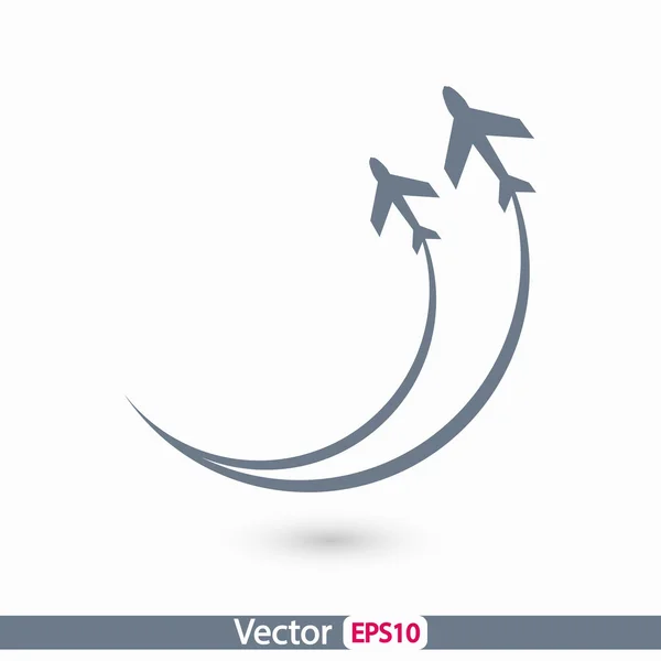 Globo con icono de aviones — Vector de stock