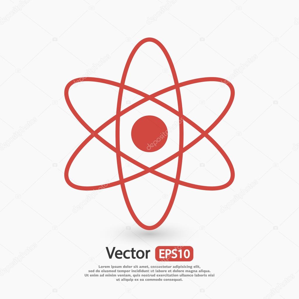 Atom icon. flat design