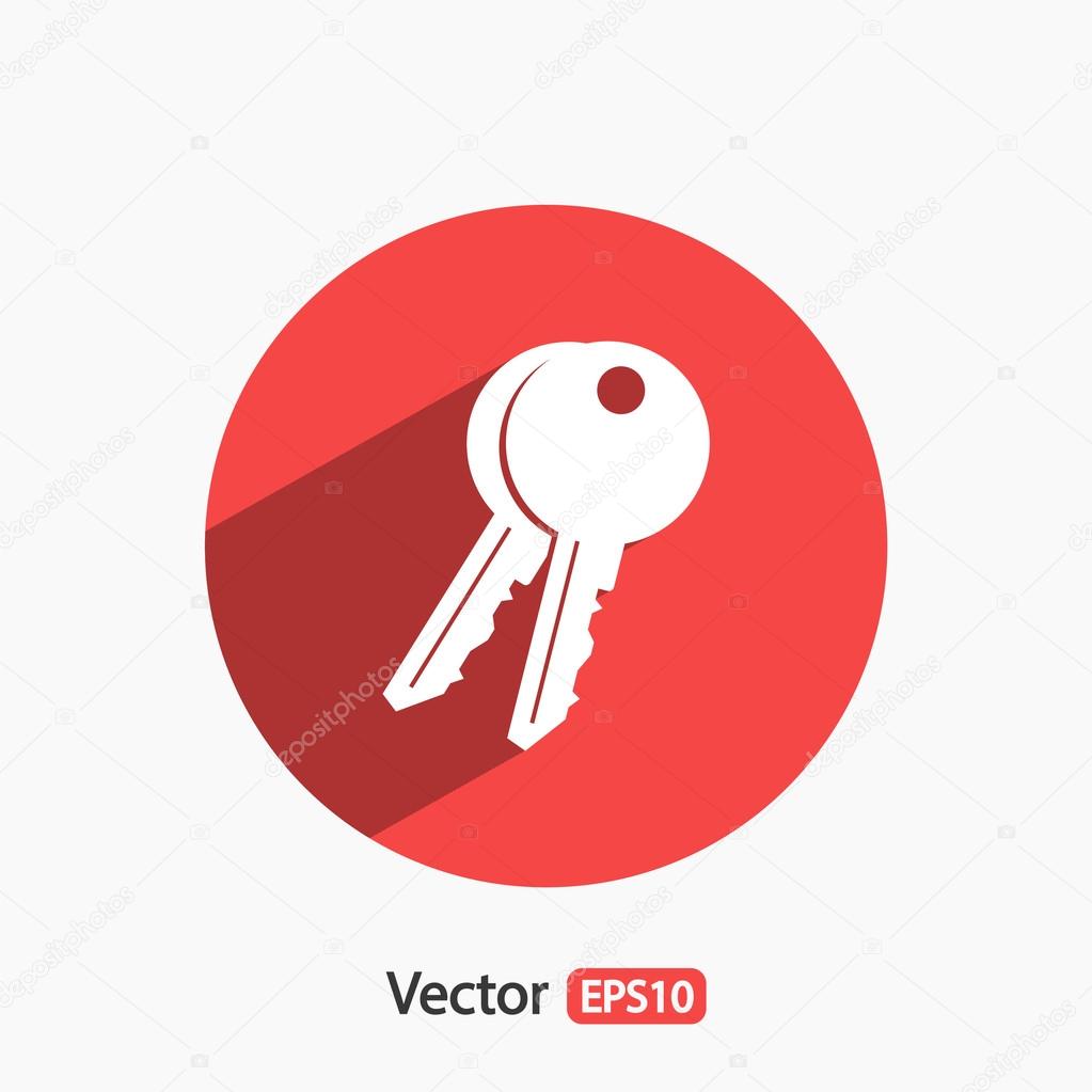 Keys  icon,  Flat design style