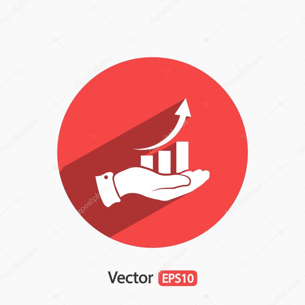 Chart icon with hand