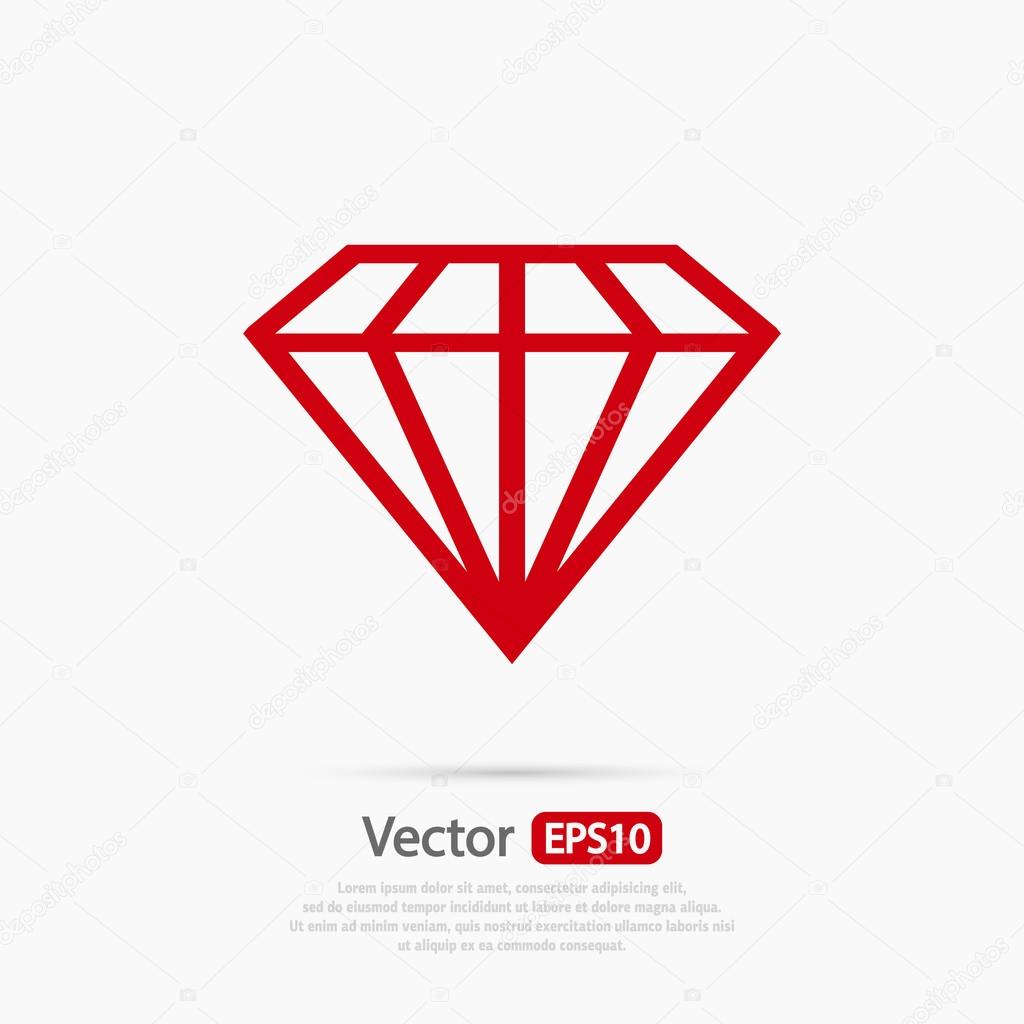 Diamond icon, Flat design