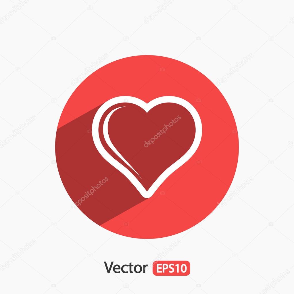 Heart icon, flat design