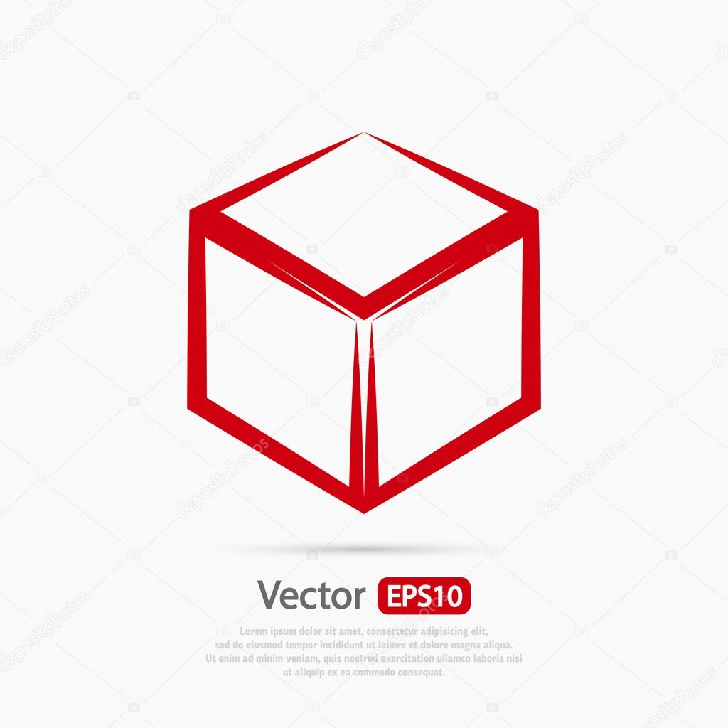 3d cube logo design icon