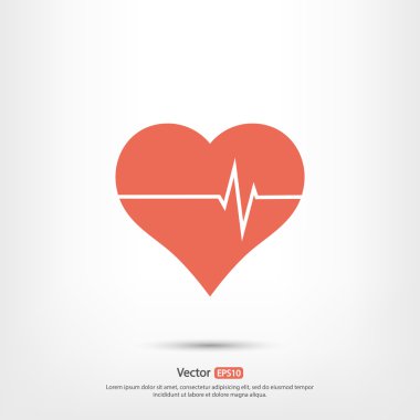 Kalp simgesi düz tasarım