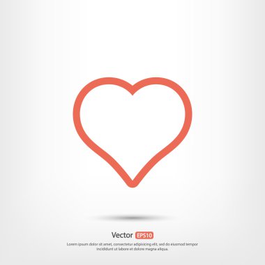 Kalp simgesi düz tasarım