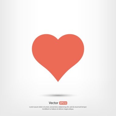 Kalp simgesi düz tasarım