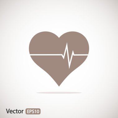 Kalp simgesi düz tasarım