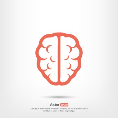 Beyin simge düz tasarım stil