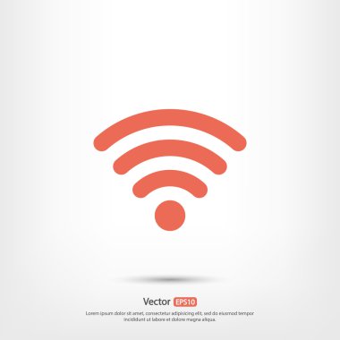 Kablosuz simgesi, düz tasarım stili