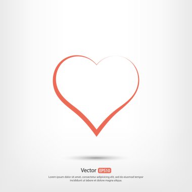Kalp simgesi düz tasarım