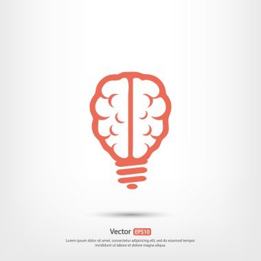 Beyin simge düz tasarım stil