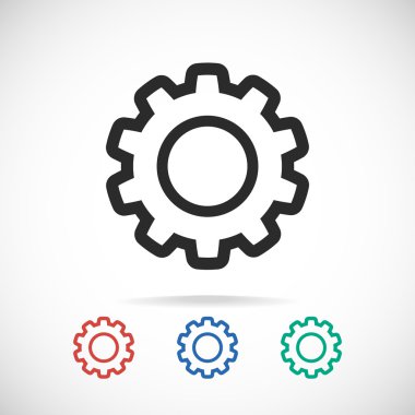 dişli simgesi. Düz tasarım biçimi