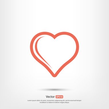 Kalp simgesi düz tasarım