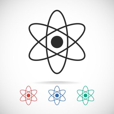 Atom simgesi. düz tasarım