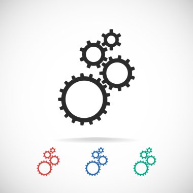 dişli simgesi. Düz tasarım biçimi