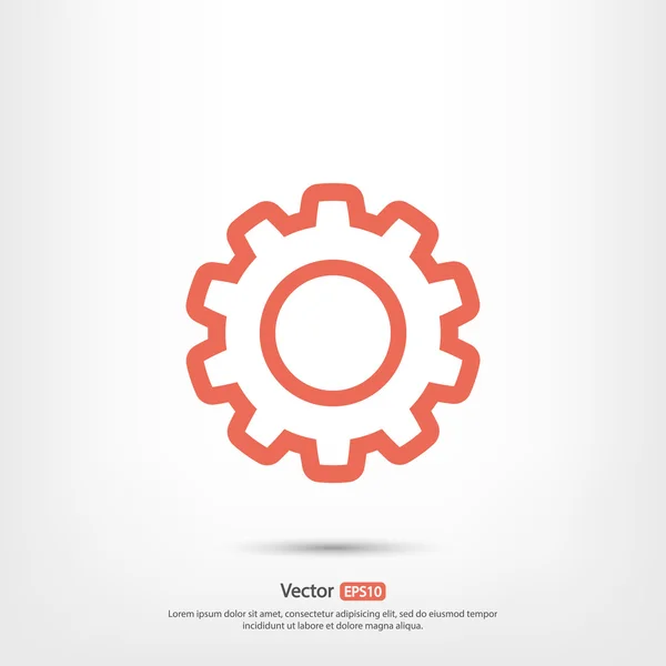 Gear icon. Flat design style — Stock Vector