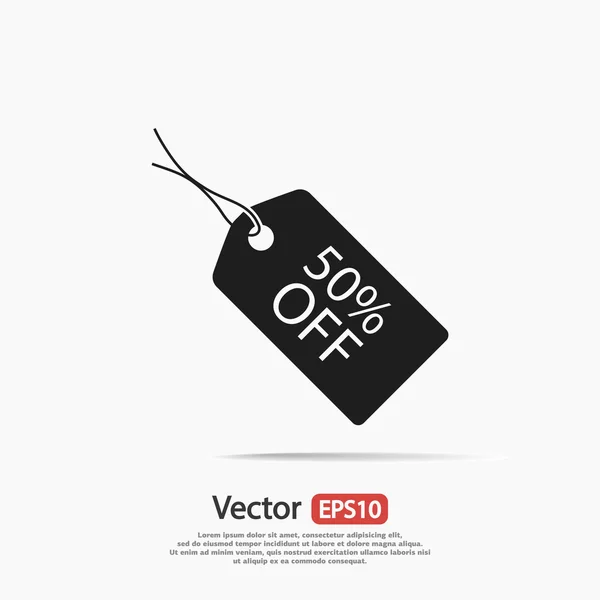 50% din pictograma etichetei — Vector de stoc