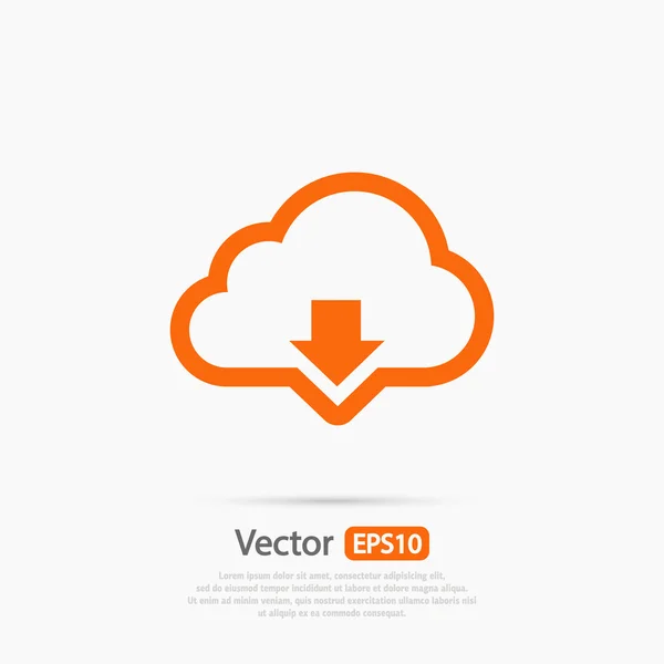 Cloud computing download icon — Stock Vector