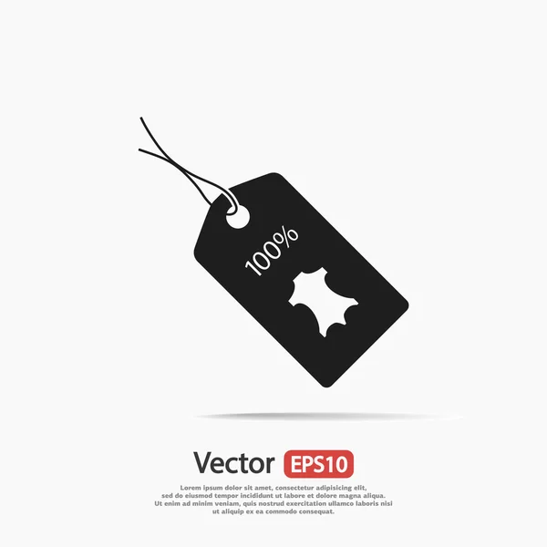 100 percent's tag icon — Stock Vector