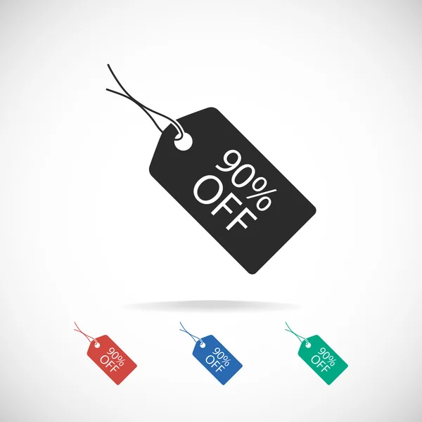 90 percent's tag icon — Stock Vector