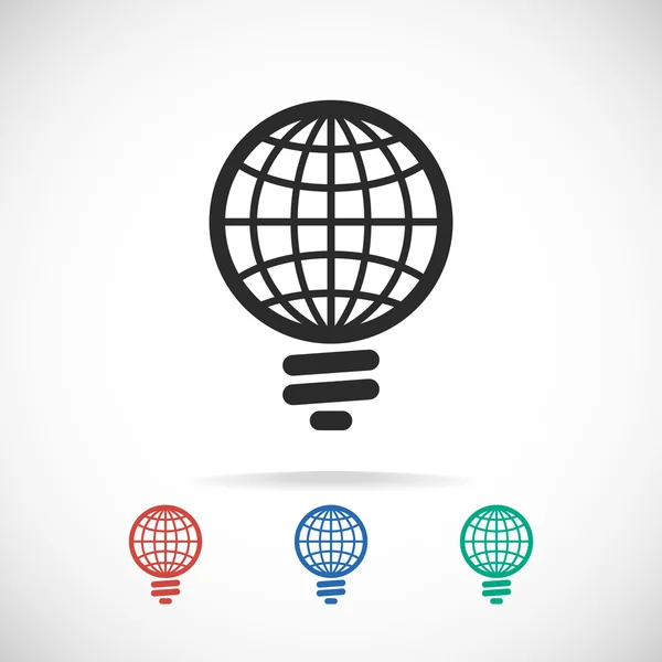 Icono de bombilla global — Vector de stock