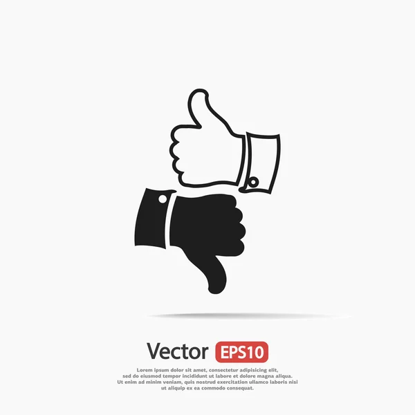 Pulgar hacia arriba y hacia abajo iconos — Vector de stock