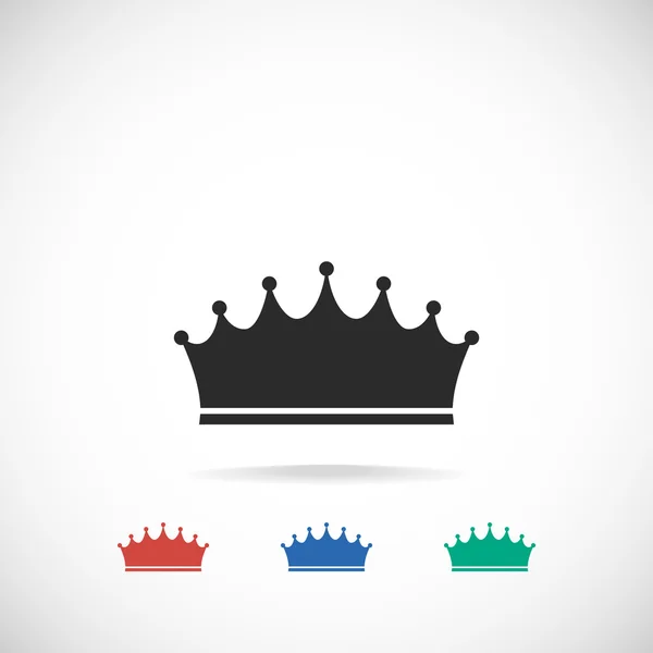 Kroon pictogram, platte ontwerpstijl — Stockvector