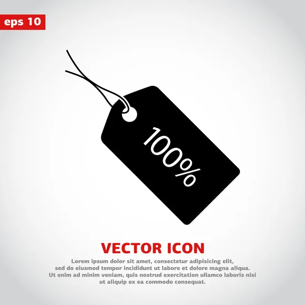 100 százalékos címke ikonját — Stock Vector