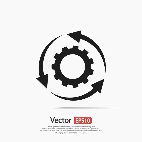 Gear icon. Flat design style — Stock Vector