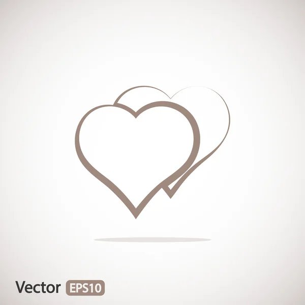 Hart pictogram, platte ontwerp — Stockvector