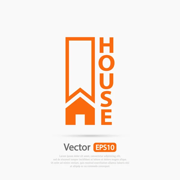 Casa plana icono . — Vector de stock