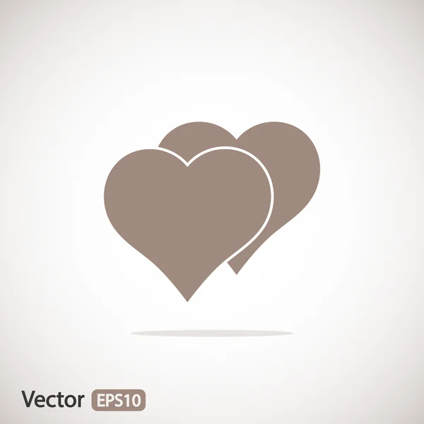 Hart pictogram, platte ontwerp — Stockvector