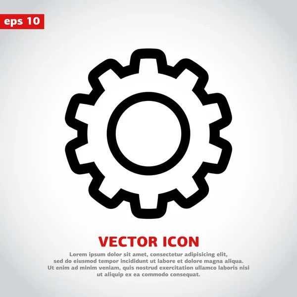 Icono del engranaje. Estilo de diseño plano — Vector de stock