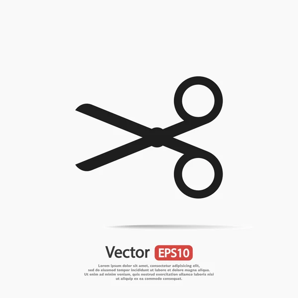 Tijeras Icono plano — Vector de stock